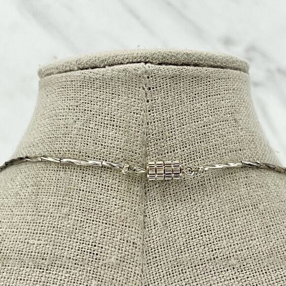 Blue Faux Turquoise Silver Tone Beaded Necklace - Picture 4 of 5